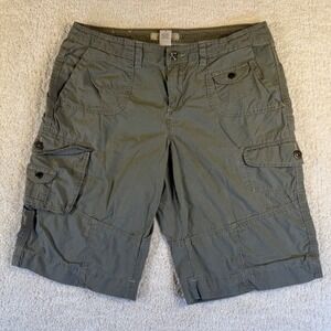 VTG Y2K Natural Reflections Womens Olive Green Cargo Shorts Size 10 Utility